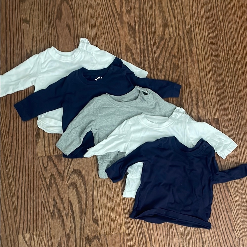 Lot of 5 Primary Long Sleeve tshirts 3-6M